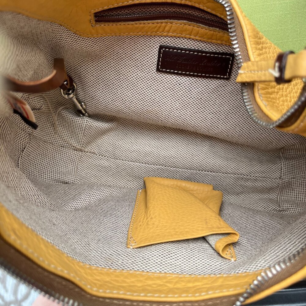 Dooney & Bourke Hobo Shoulder Handbag Pebbled All-Weather Leather Yellow Mustard - Picture 7 of 16